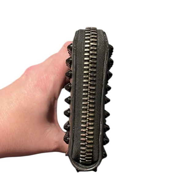 Christian Louboutin Studded Black Panettone Wallet with red interior. - Picture 4 of 13